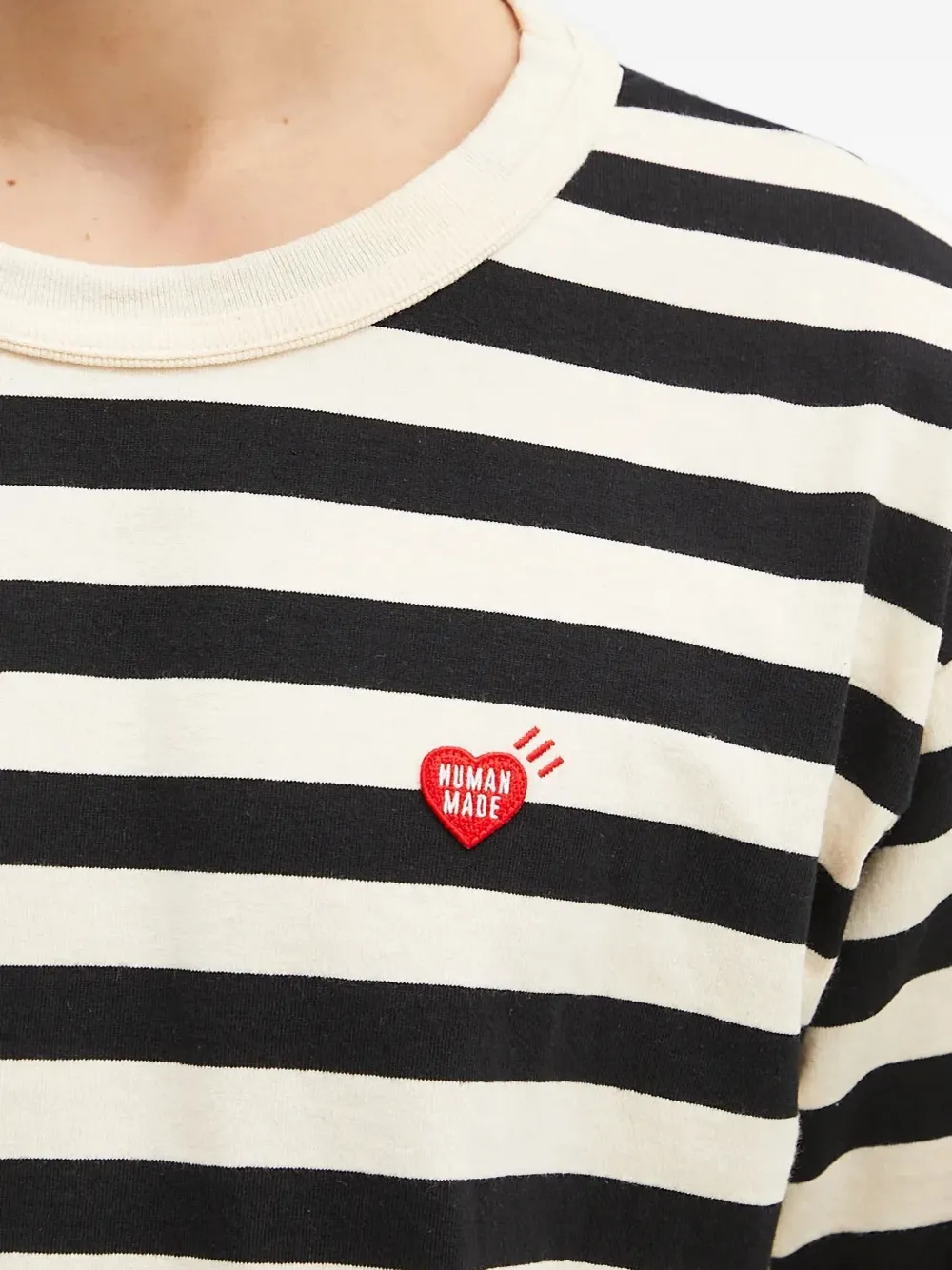 Human Made Gestreept T-shirt met logo Beige