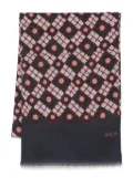 Barba geometric-print scarf - Blue
