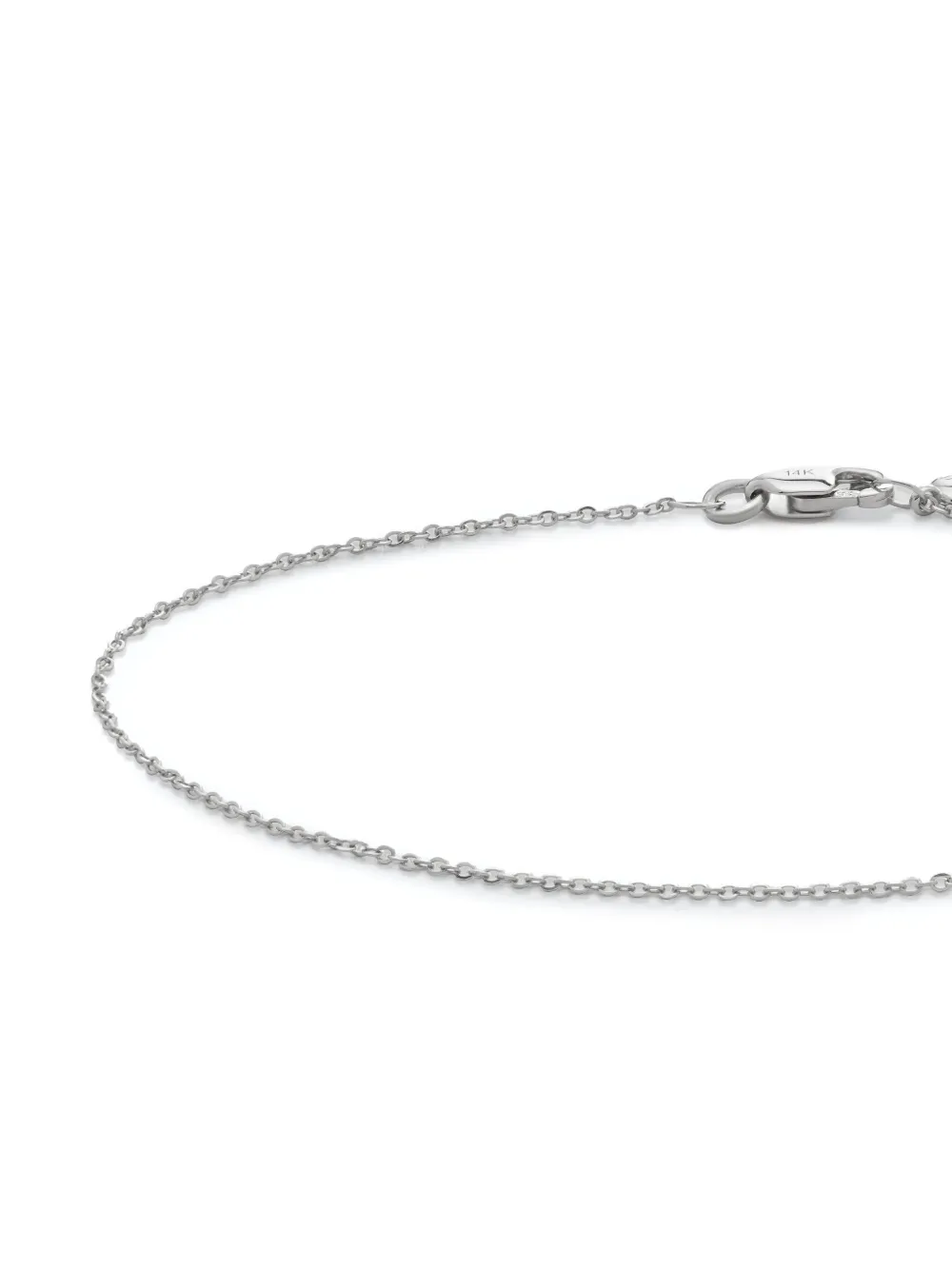 Monica Vinader 14k White Gold Super Fine Bracelet In Silver
