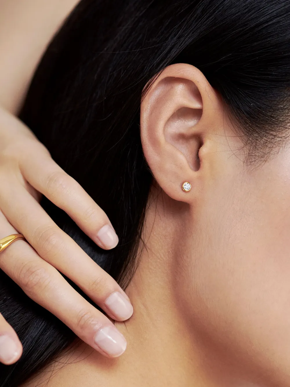 Monica Vinader 14kt Gold Diamond Stud Earrings In Gold
