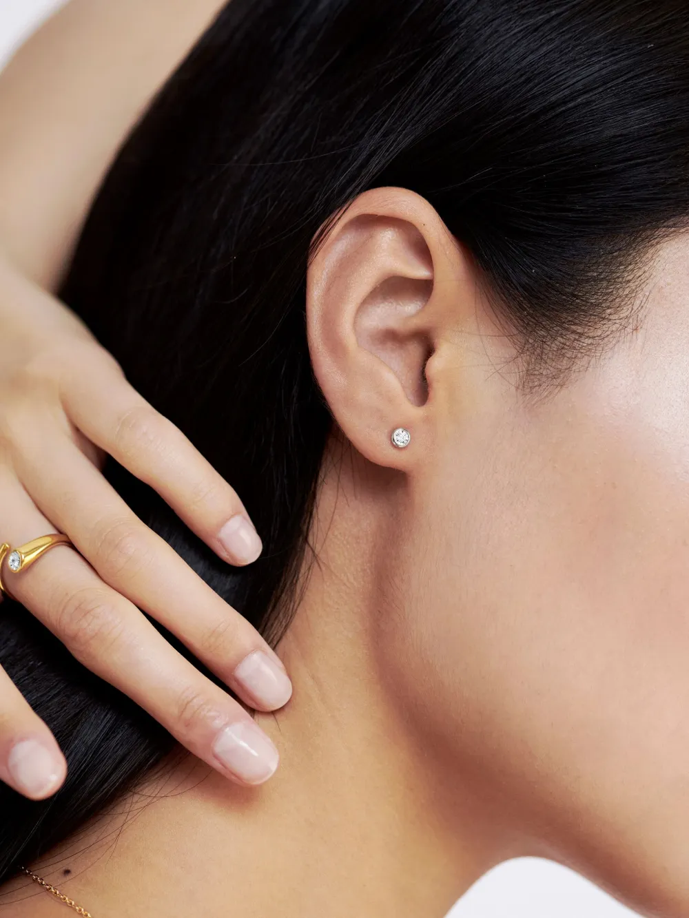 Monica Vinader Essential Diamond Stud Earrings In Silver
