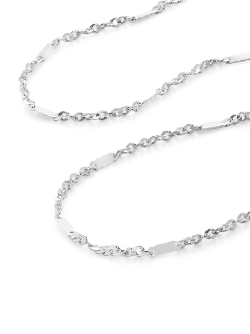 Monica Vinader 14kt White Gold Shimmer Chain Necklace In Silver