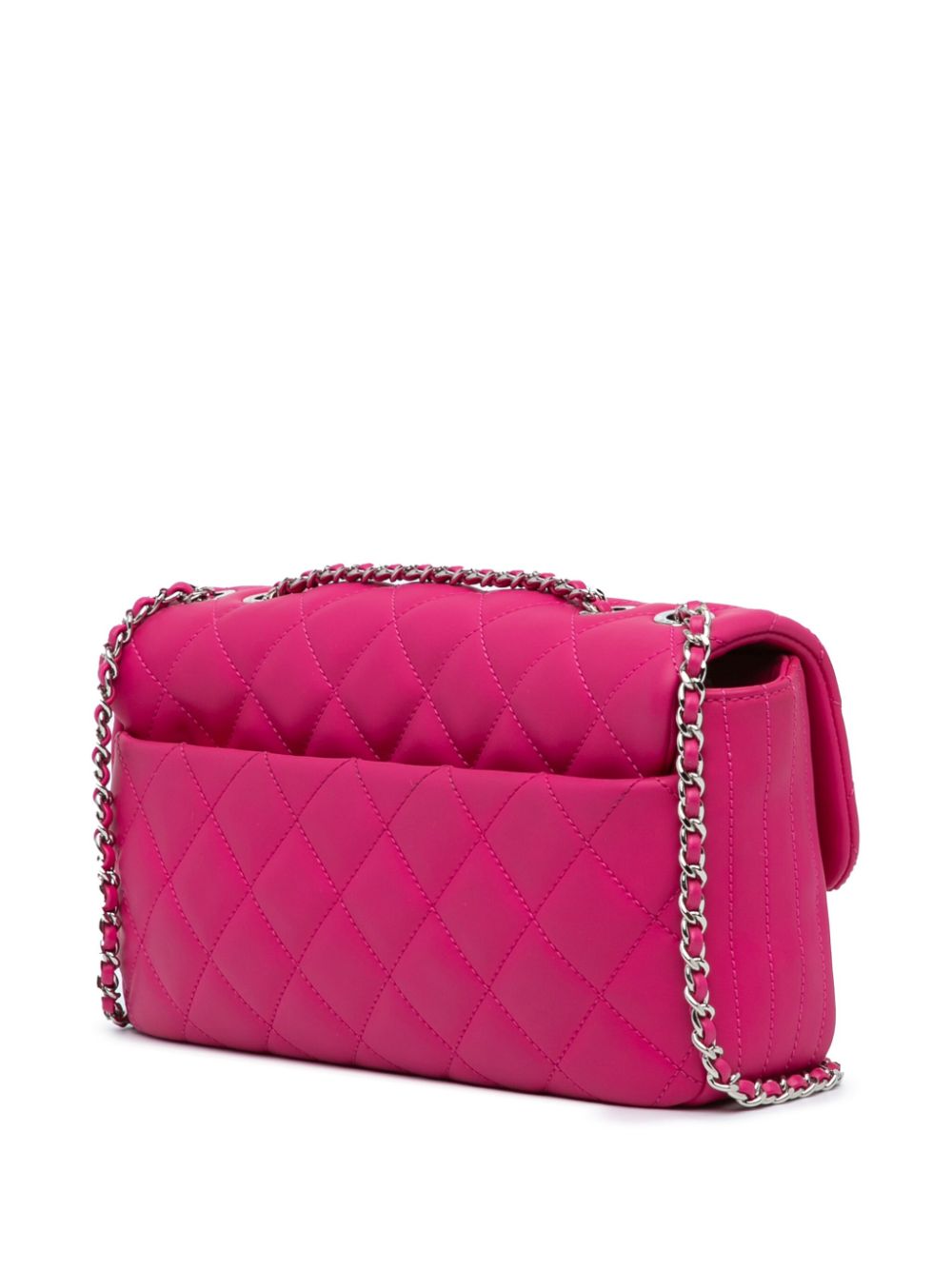 CHANEL Pre-Owned 2014-2015 Medium Quilted Rubber Rain Flap shoulder bag - Roze