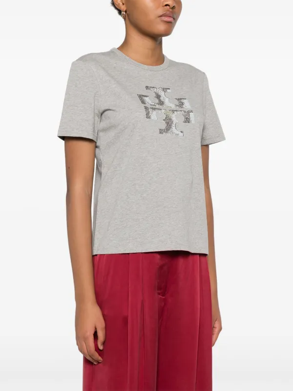 Tory Burch ビジューロゴ Tシャツ | グレー | FARFETCH JP Tory Burch ビジューロゴ Tシャツ | グレー | FARFETCH JP