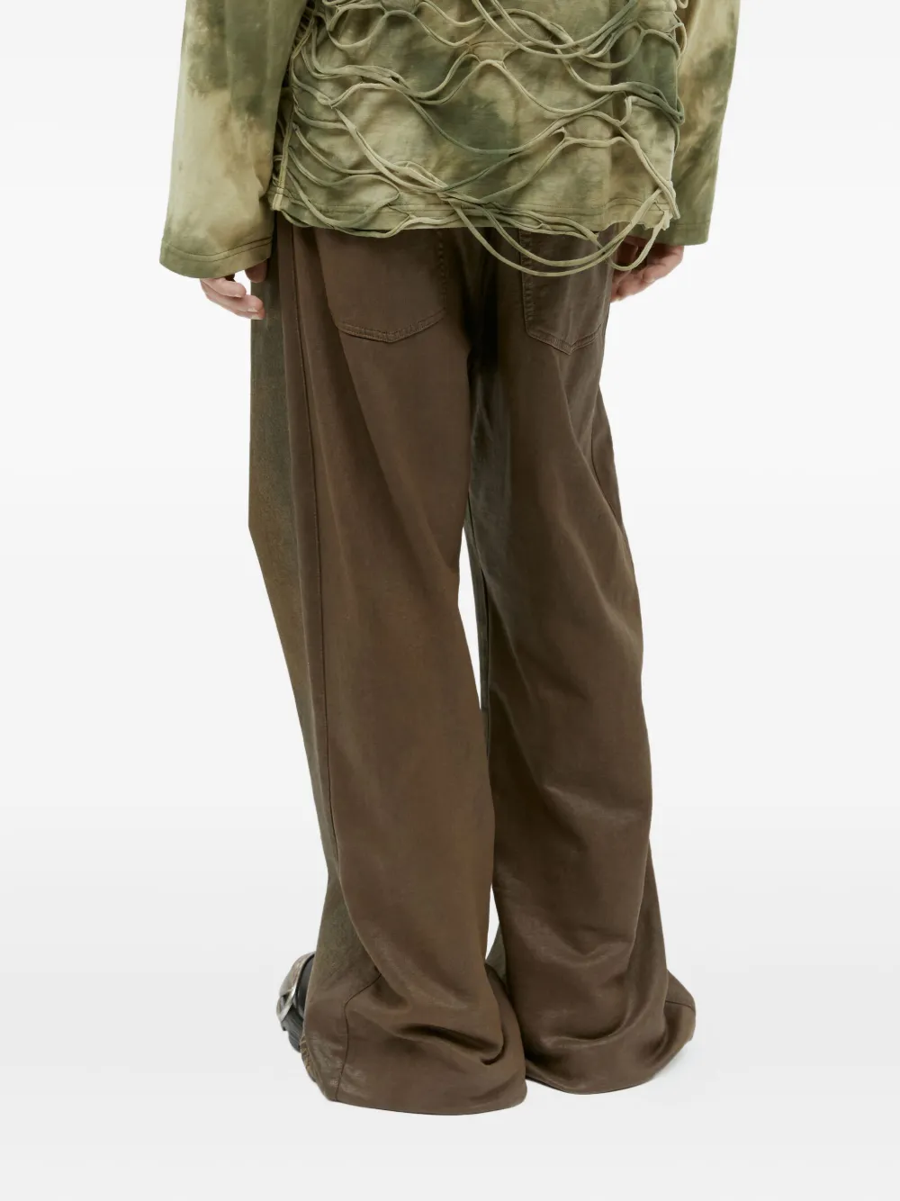 Diesel Jeans met trekkoord en metallic-effect Bruin