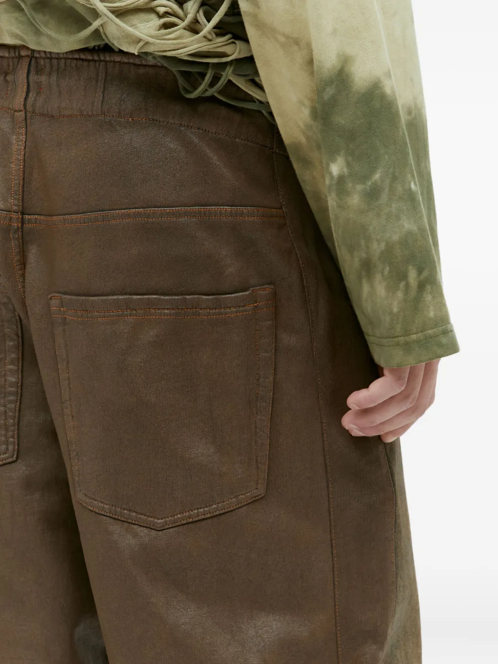 Diesel Jeans met trekkoord en metallic-effect Bruin