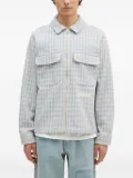 Pleasures houndstooth-pattern zip-front shirt jacket - Blue