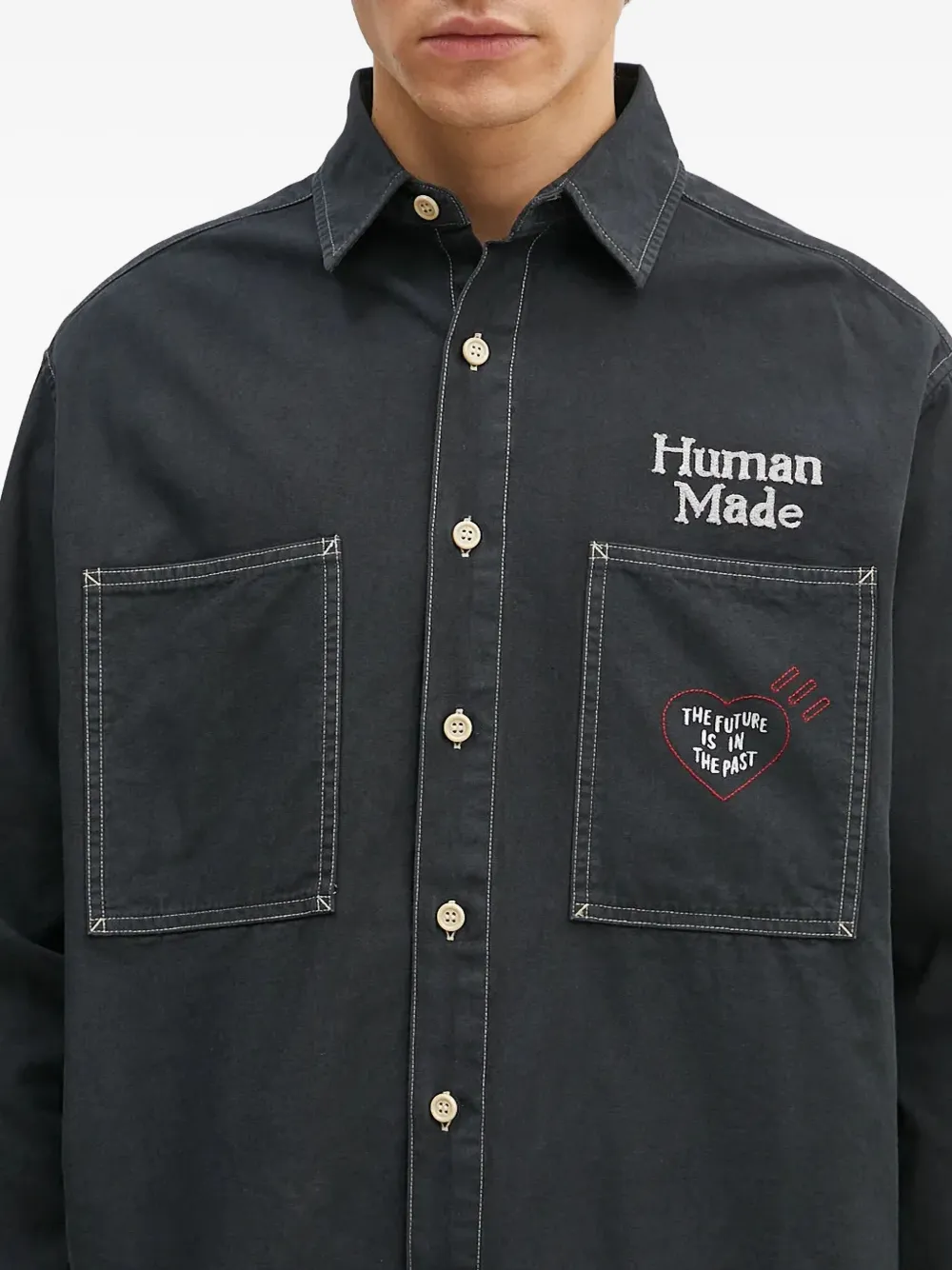 Human Made Katoenen overhemd Zwart