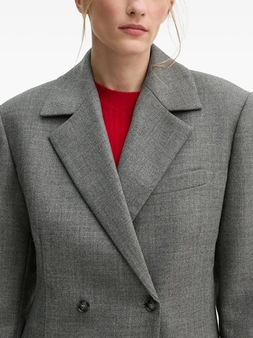 Herskind Double-breasted Blazer In Gray
