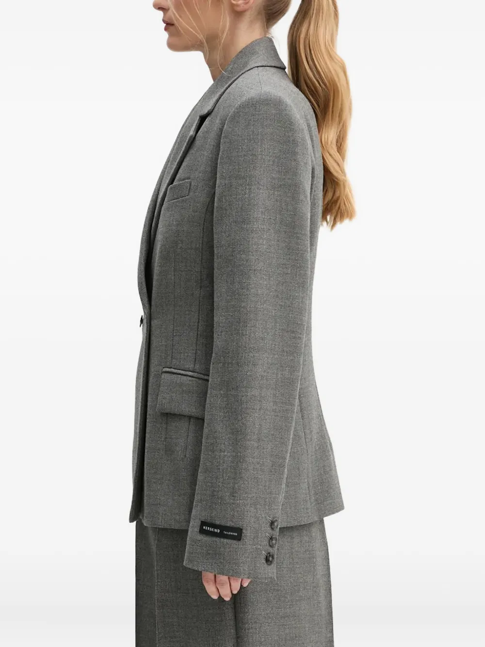 Herskind Double-breasted Blazer In Gray
