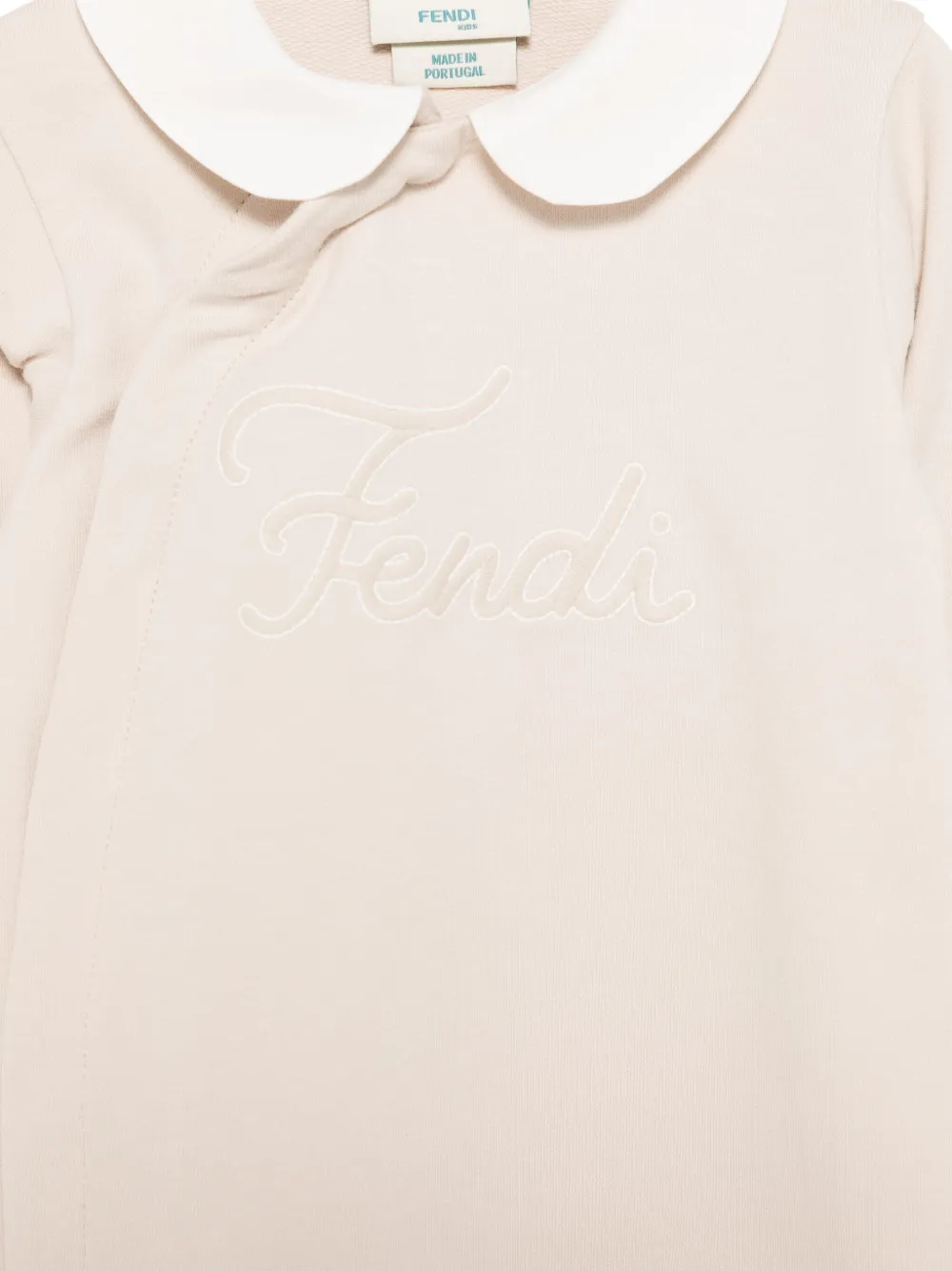 Fendi Kids Romper muts en slabbetje Beige