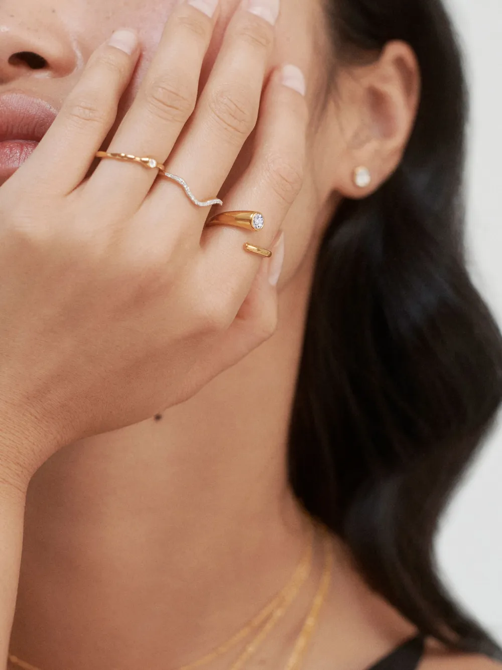 Shop Monica Vinader Siren Ring In Gold