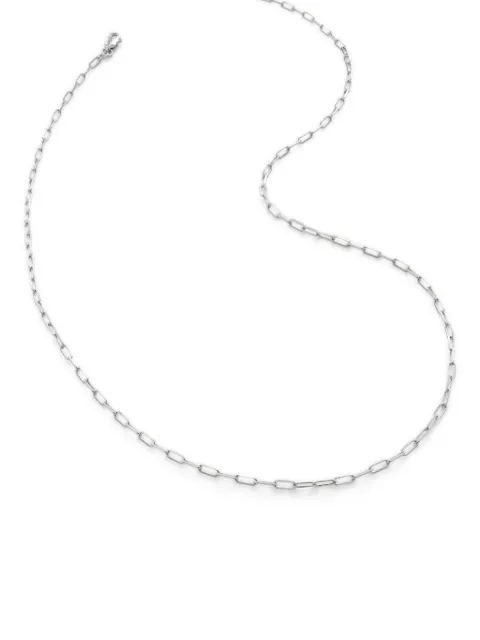 Monica Vinader 14kt white gold paperclip chain necklace