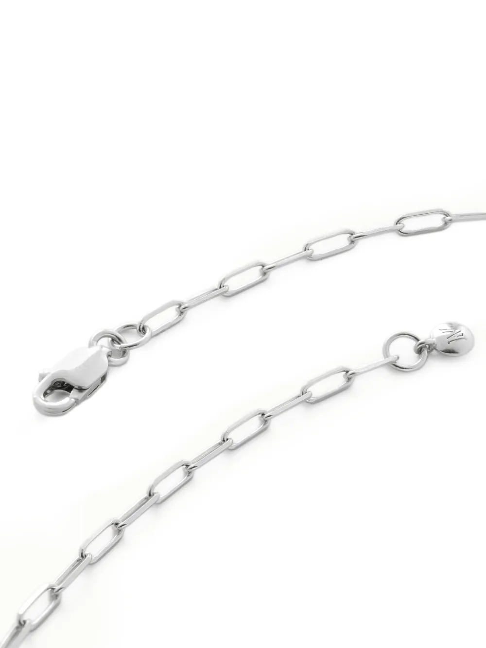 Monica Vinader 14kt White Gold Paperclip Chain Necklace In Silver