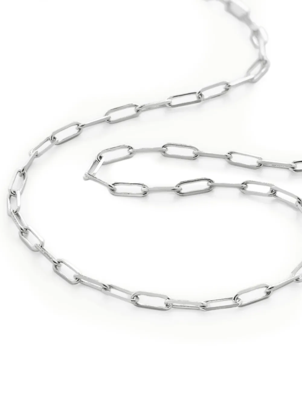 Monica Vinader 14kt White Gold Paperclip Chain Necklace In Silver