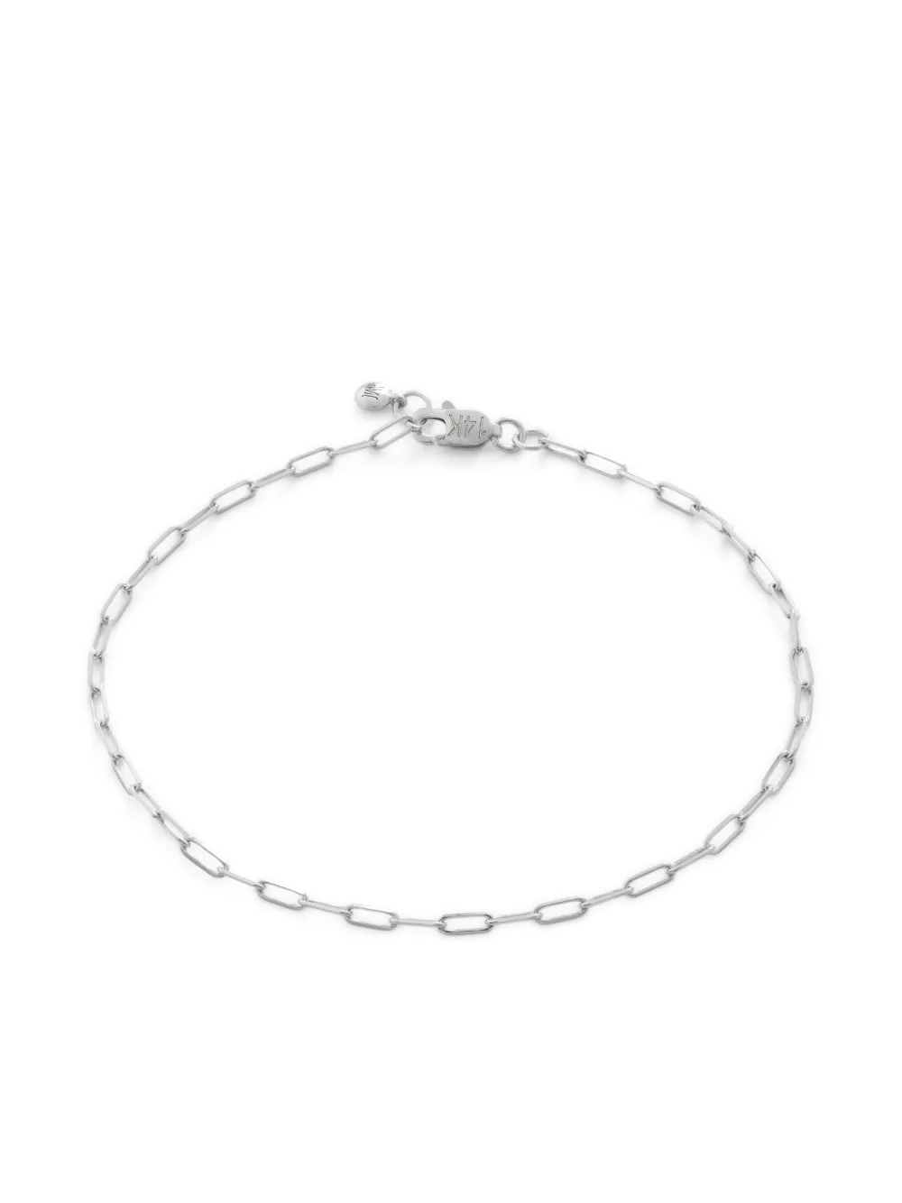 14K white gold Paperclip bracelet