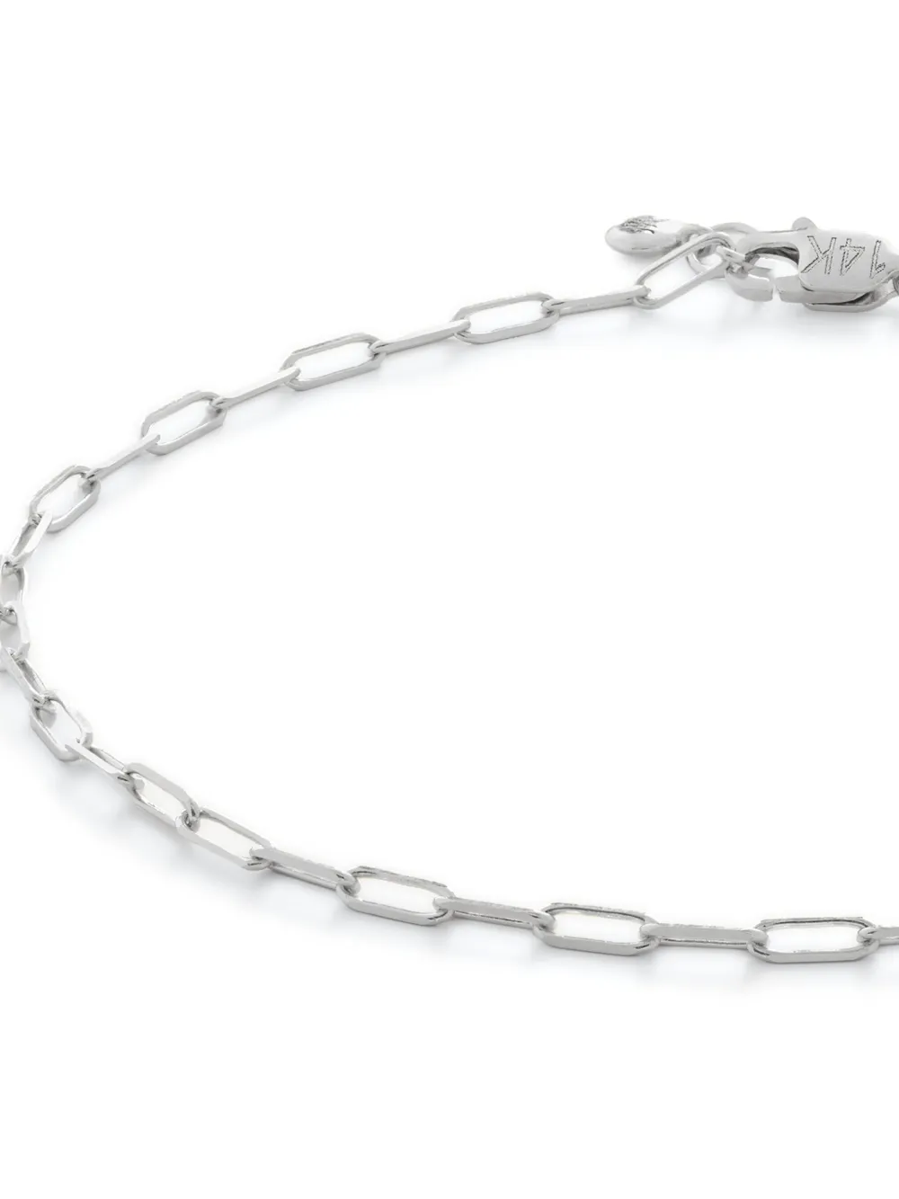 Monica Vinader Gold Mini Paperclip Chain Bracelet In Silver