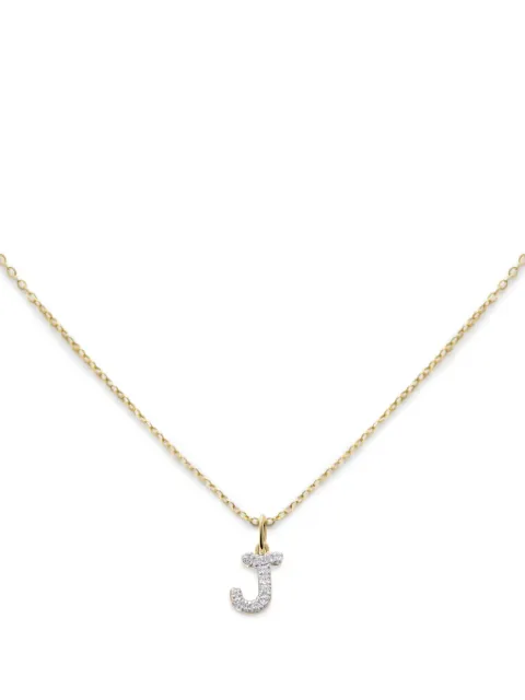 Monica Vinader 14kt yellow gold J diamond necklace