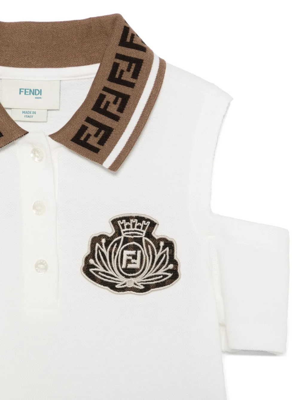Fendi Kids Piqué jurk Wit