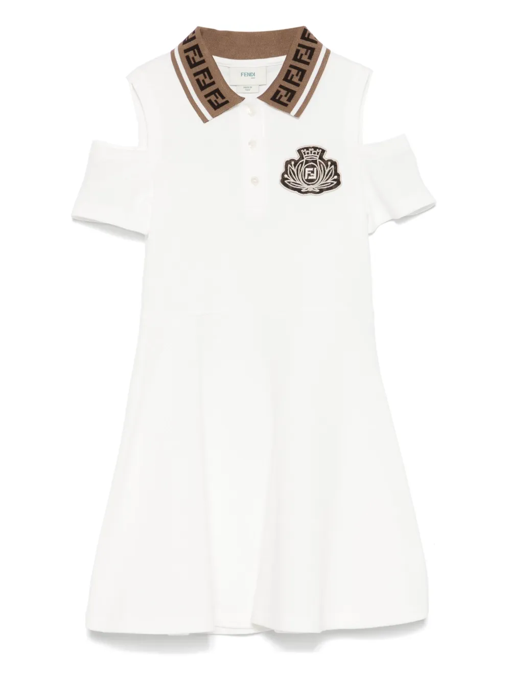 Fendi Kids ピケ ワンピース - ホワイト Fendi Kids ピケ ワンピース - ホワイト