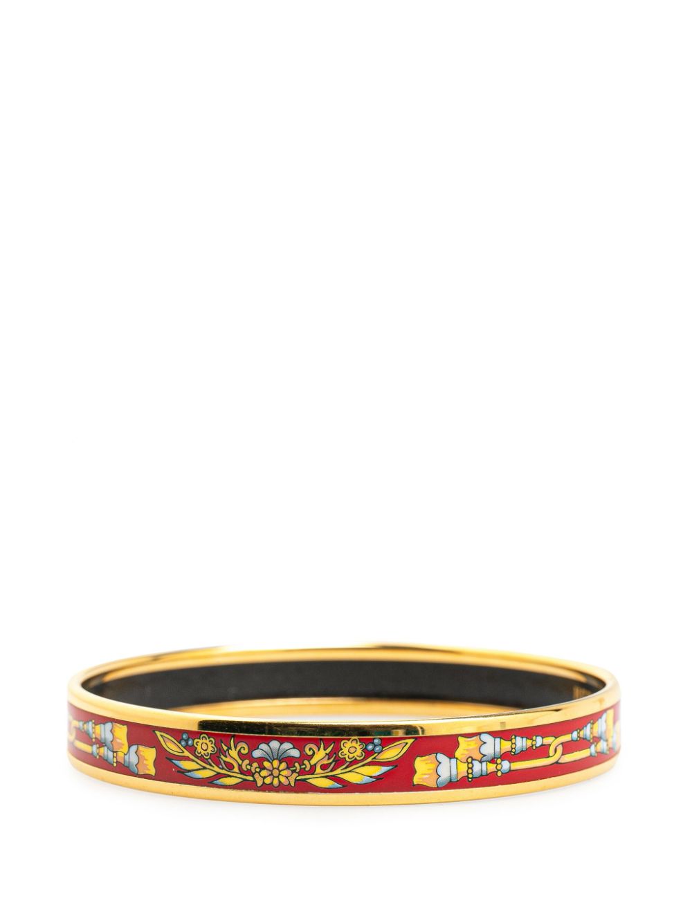 Hermès Pre-Owned 20th Century Narrow Enamel Cloisonne Bangle 65 costume bracelet - Rood