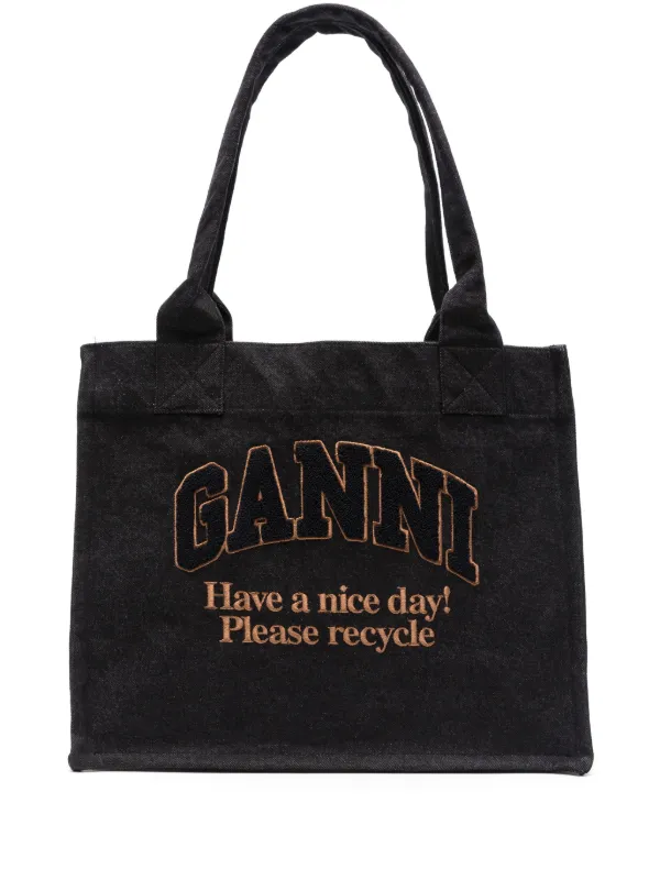 GANNI デニム ハンドバッグ | ブラック | FARFETCH JP