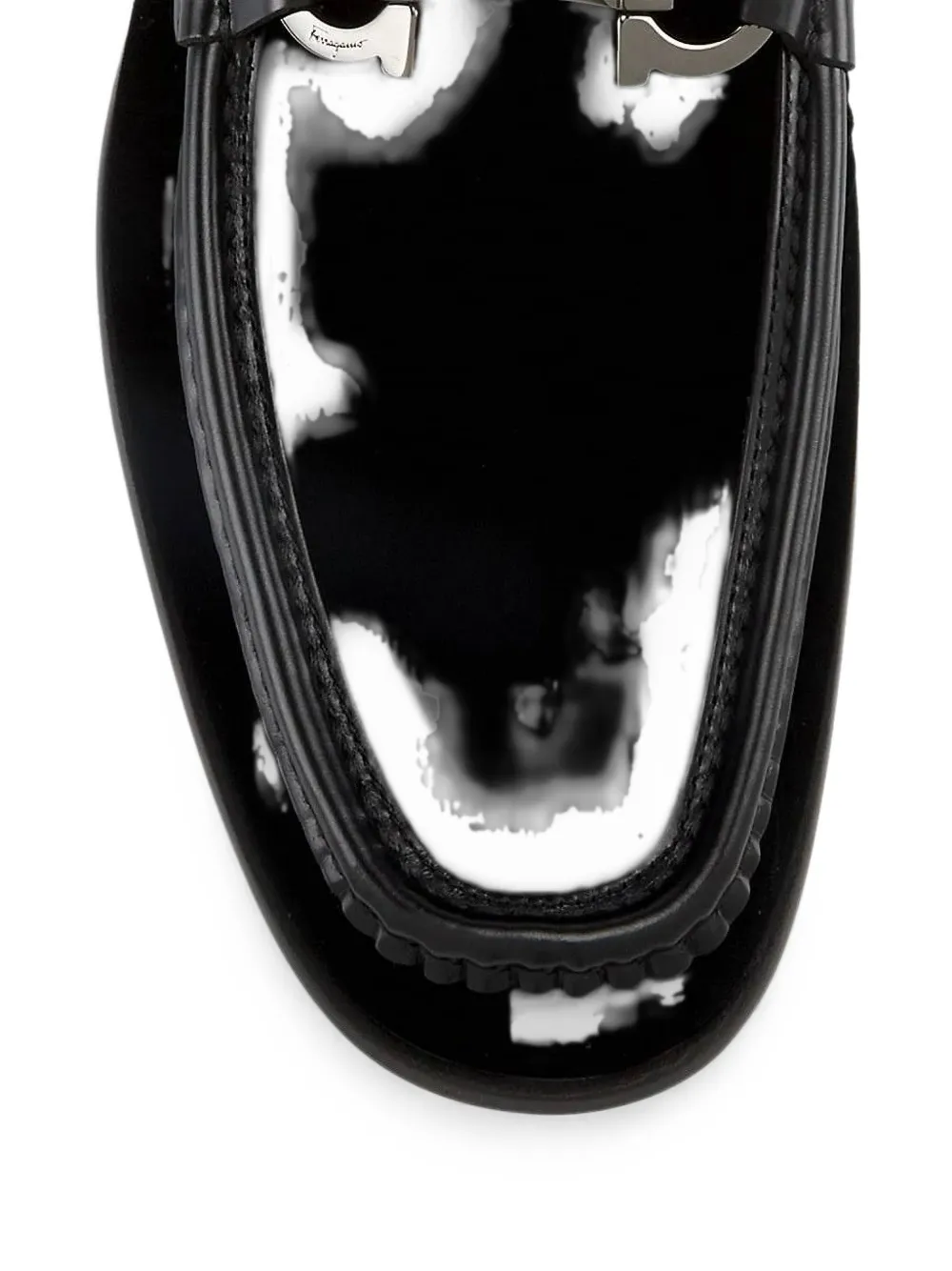Ferragamo Grandioso Gancini-plaque loafers Zwart