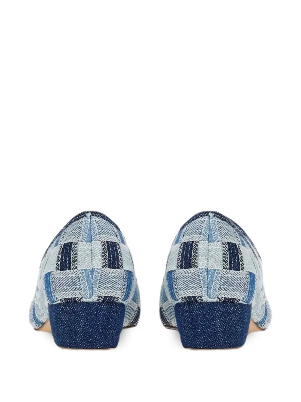 Ferragamo Varina geruite pumps met blokhak Blauw