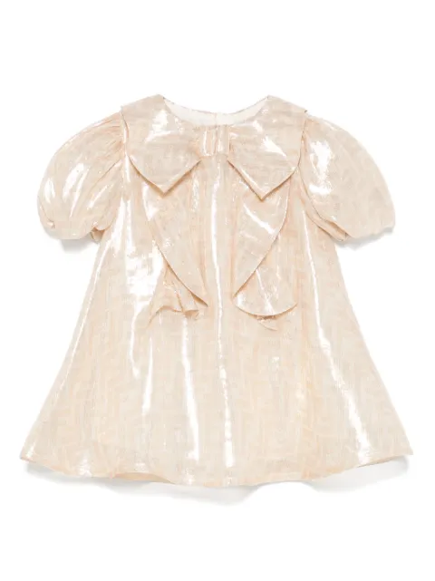 Fendi Kids vestido con efecto de lamé