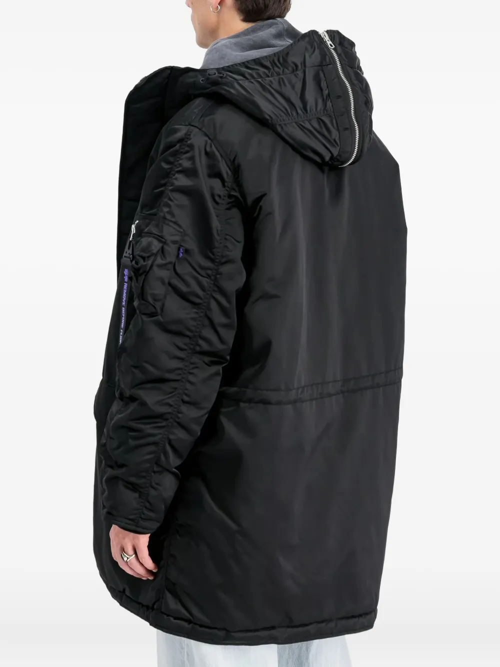 Alpha Industries Gewatteerde jas met capuchon Zwart