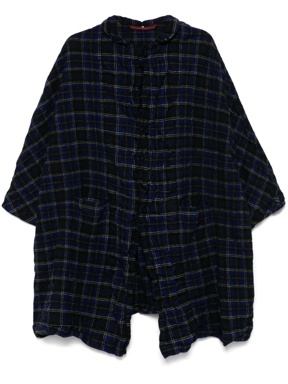 plaid-pattern coat