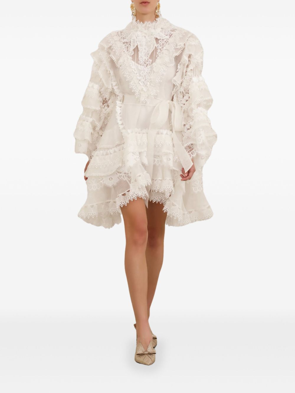 ZIMMERMANN Crush Heart mini dress - Beige