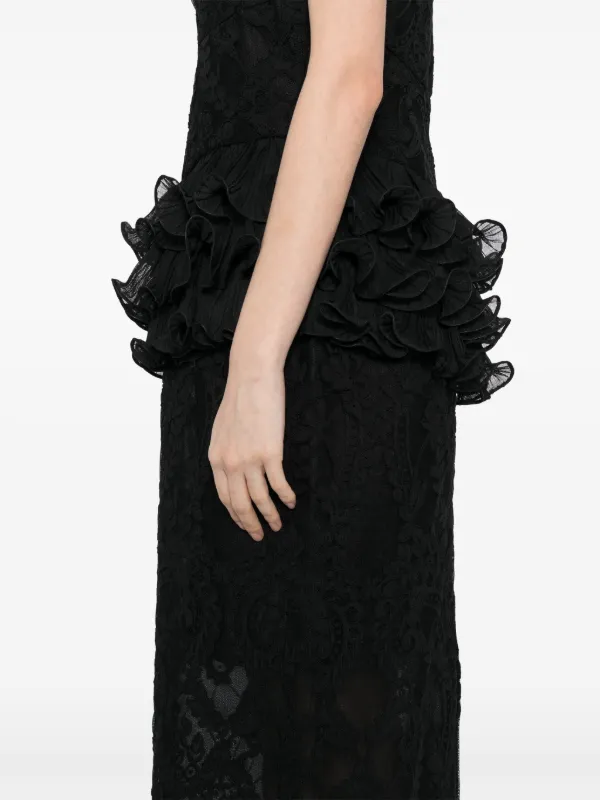 ZIMMERMANN Crush Lace Frill Dress | Black | FARFETCH OM ZIMMERMANN Crush Lace Frill Dress | Black | FARFETCH OM