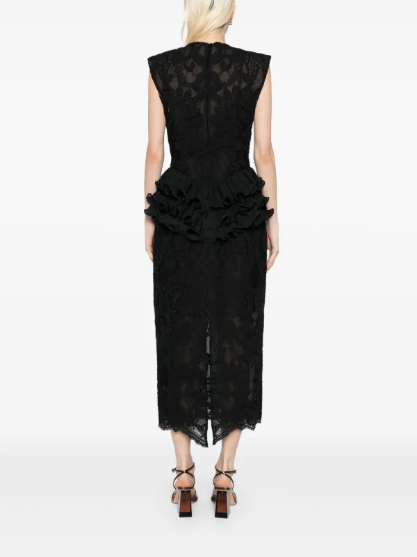 ZIMMERMANN Crush Lace Frill Dress Black FARFETCH IN