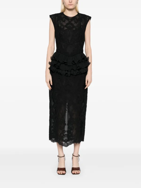 ZIMMERMANN Crush Lace Frill Dress | Black | FARFETCH ZIMMERMANN Crush Lace Frill Dress | Black | FARFETCH
