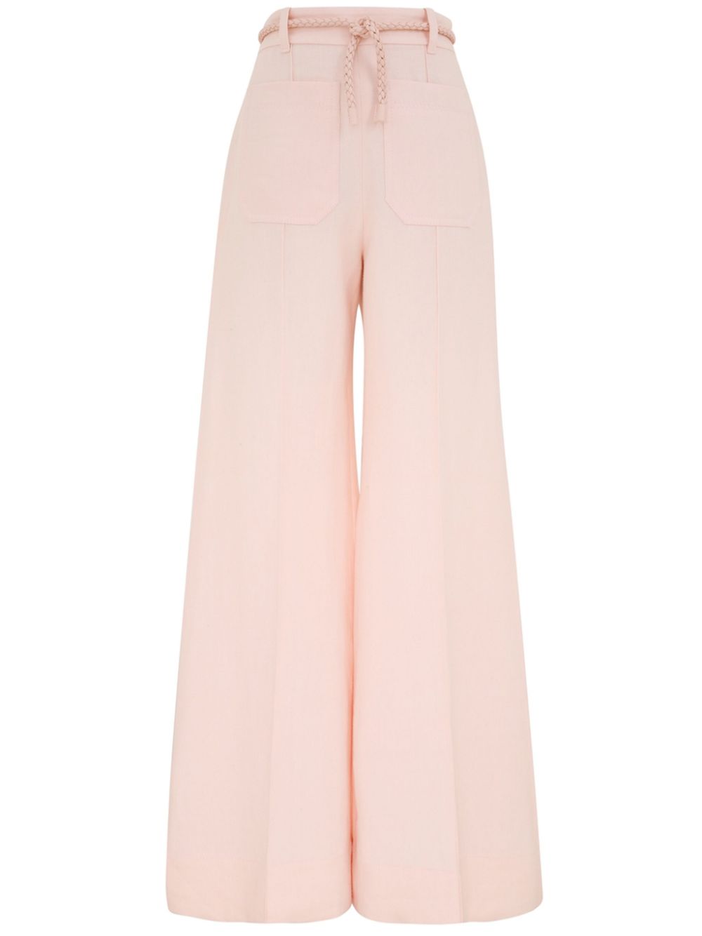 linen flared trousers