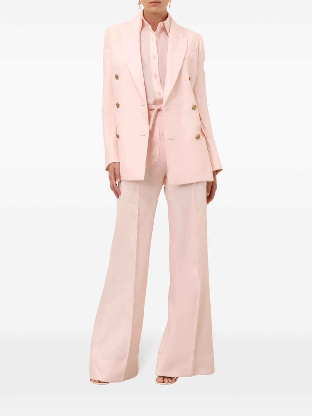 ZIMMERMANN linen flared trousers - Roze