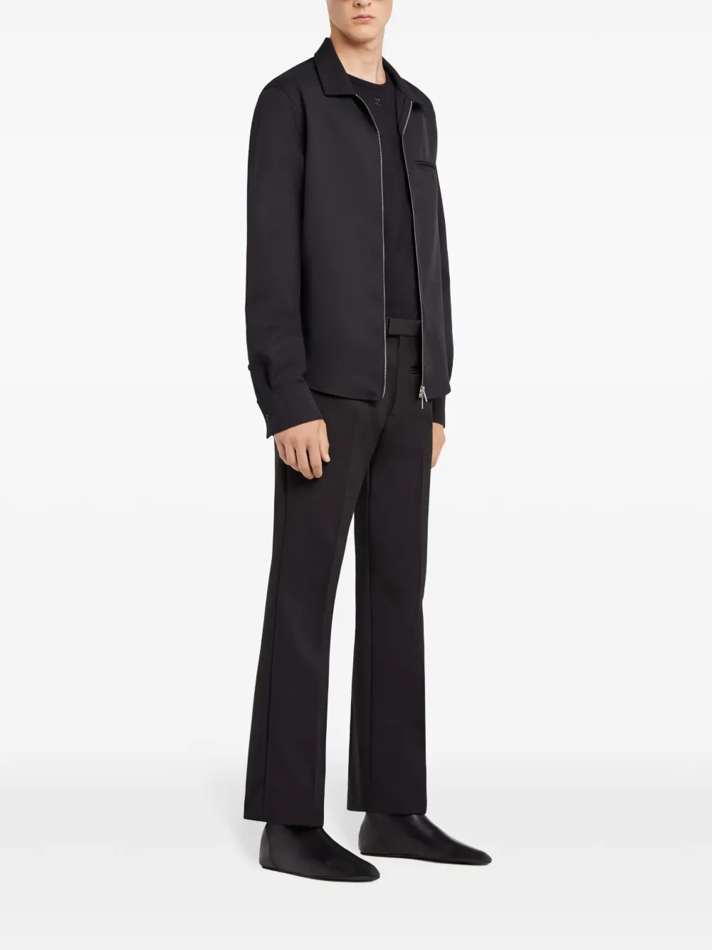 Courrèges Twill overhemd met rits Zwart