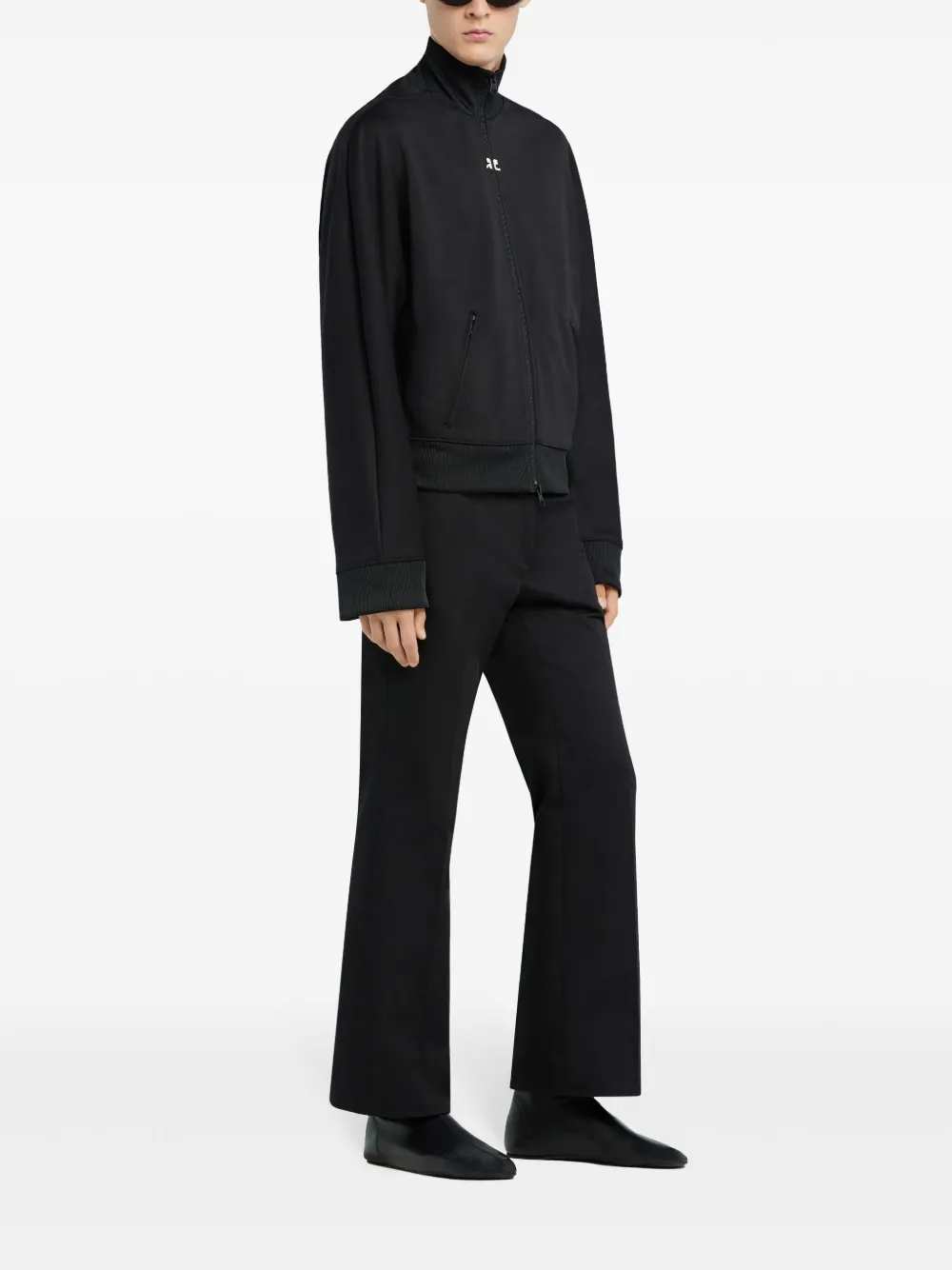 Courrèges Trainingsjack met geborduurd logo Zwart