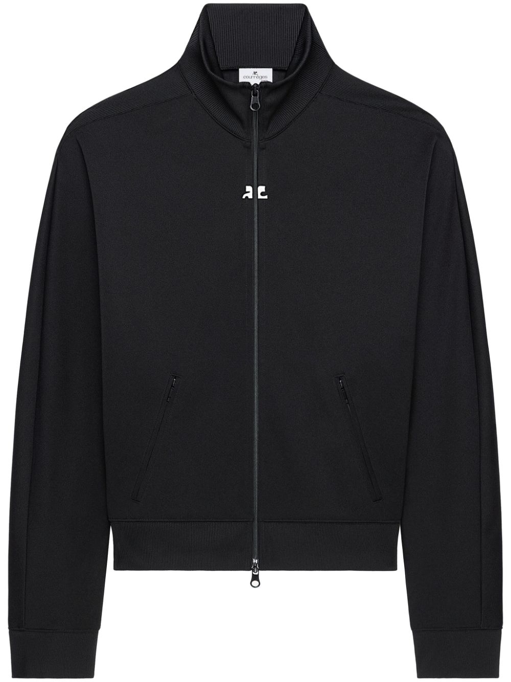 Courrèges logo-embroidered track jacket - Black