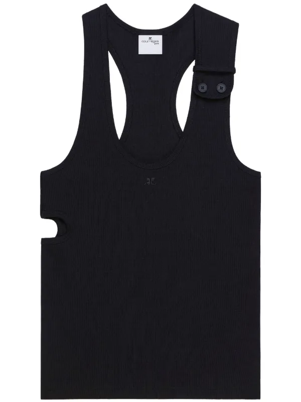 Courreges|SLEEVELESS (324MTO340FI0001 9999) Courrèges 90's Tank Top | Black | FARFETCH