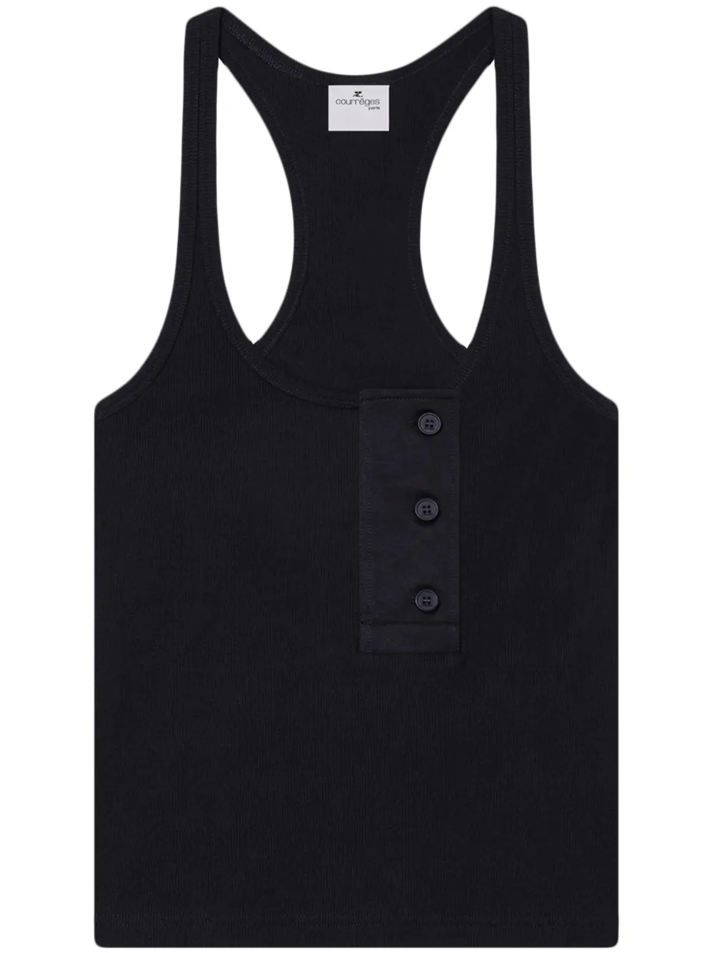 Courrèges Obliique 90's tank top | Black | Image 1
