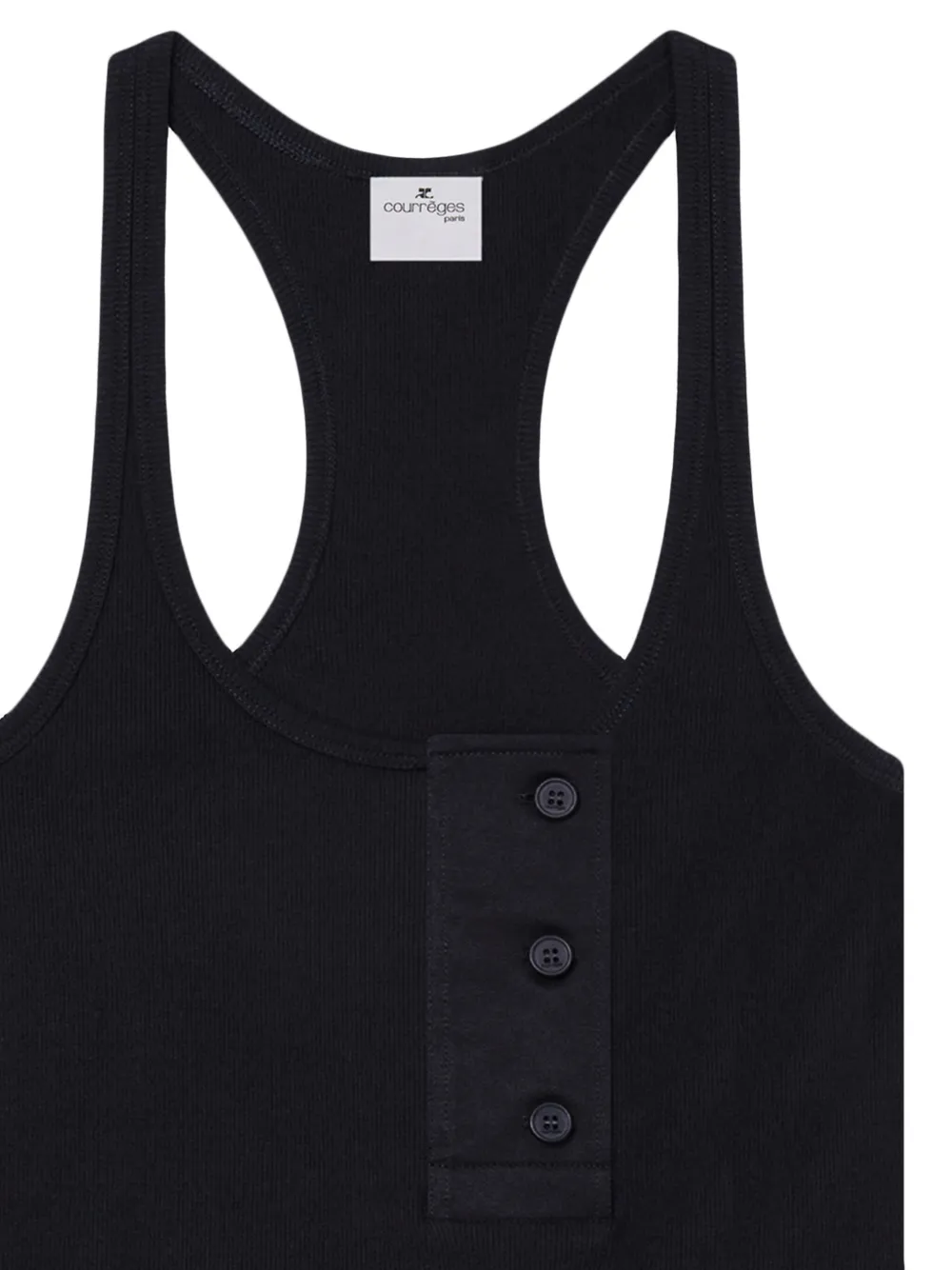 Courrèges Oblique 90's tanktop - Zwart