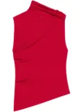 Courrèges asymmetric jersey top - Red