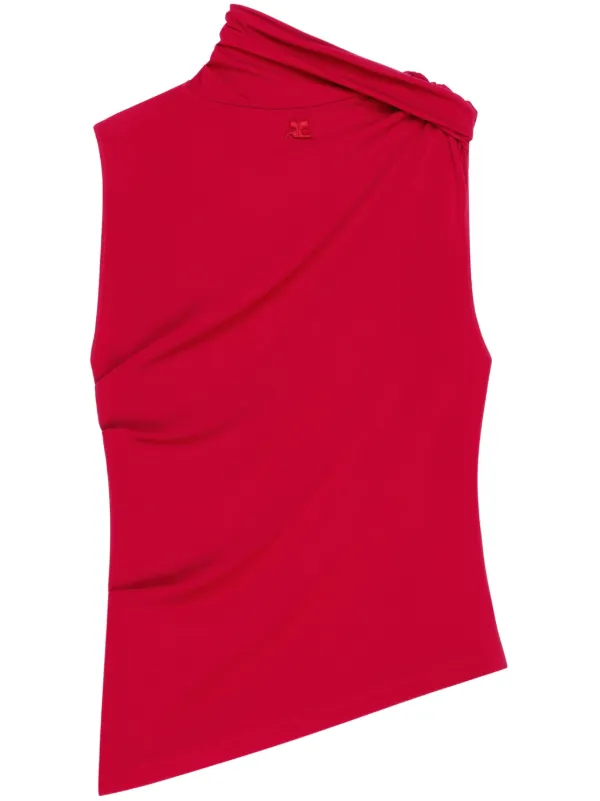 Courreges｜SLEEVELESS (123JTO134PA0043 9999) Courrèges Black Zipped Tank Top In 9999 | ModeSens