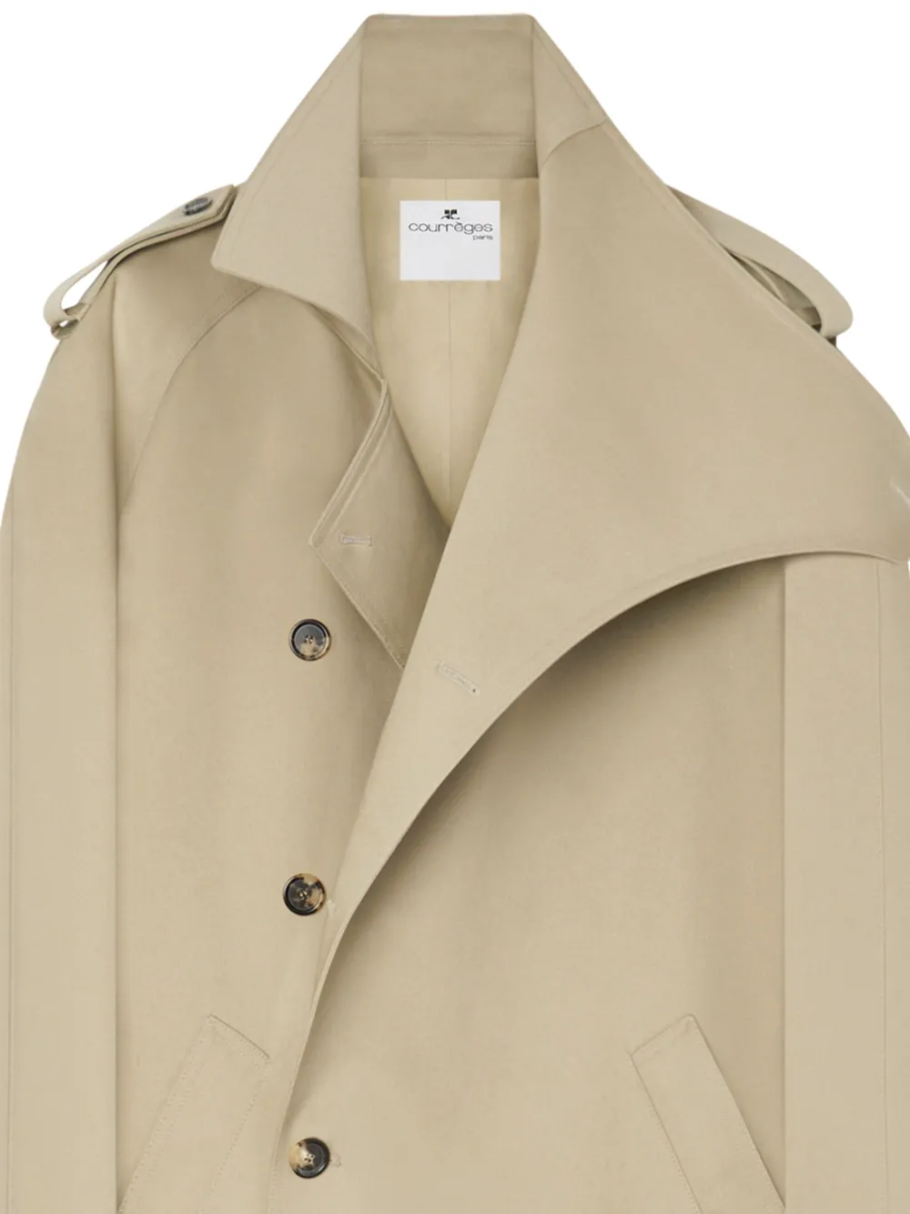 Courrèges Trenchcoat met dubbele rij knopen Beige
