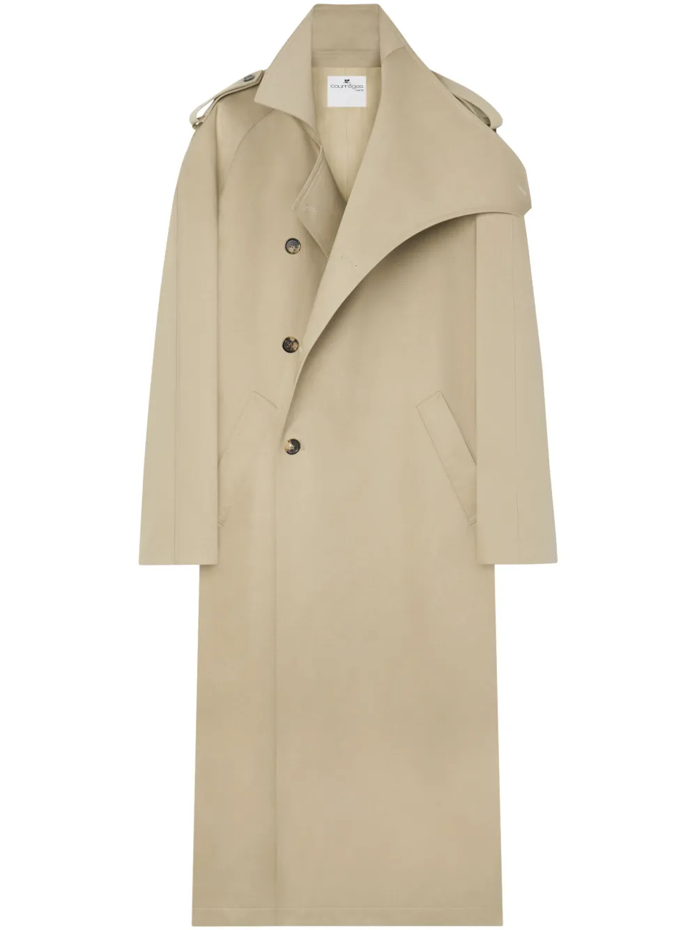 Courrèges Trenchcoat met dubbele rij knopen Beige