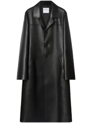 Courrèges レザー シングルコート | ブラック | FARFETCH JP