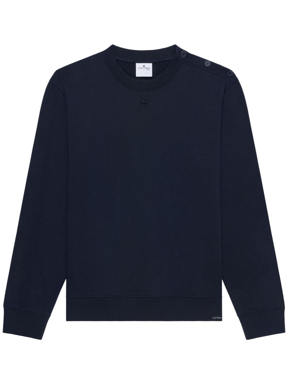 Courrèges buttoned fleece sweatshirt - Blue