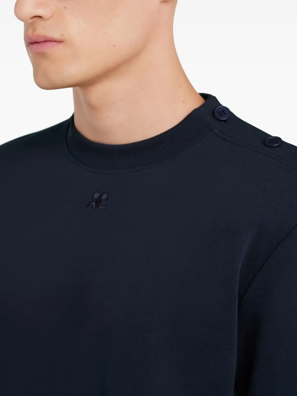 Courrèges Fleece sweater met knopen Blauw